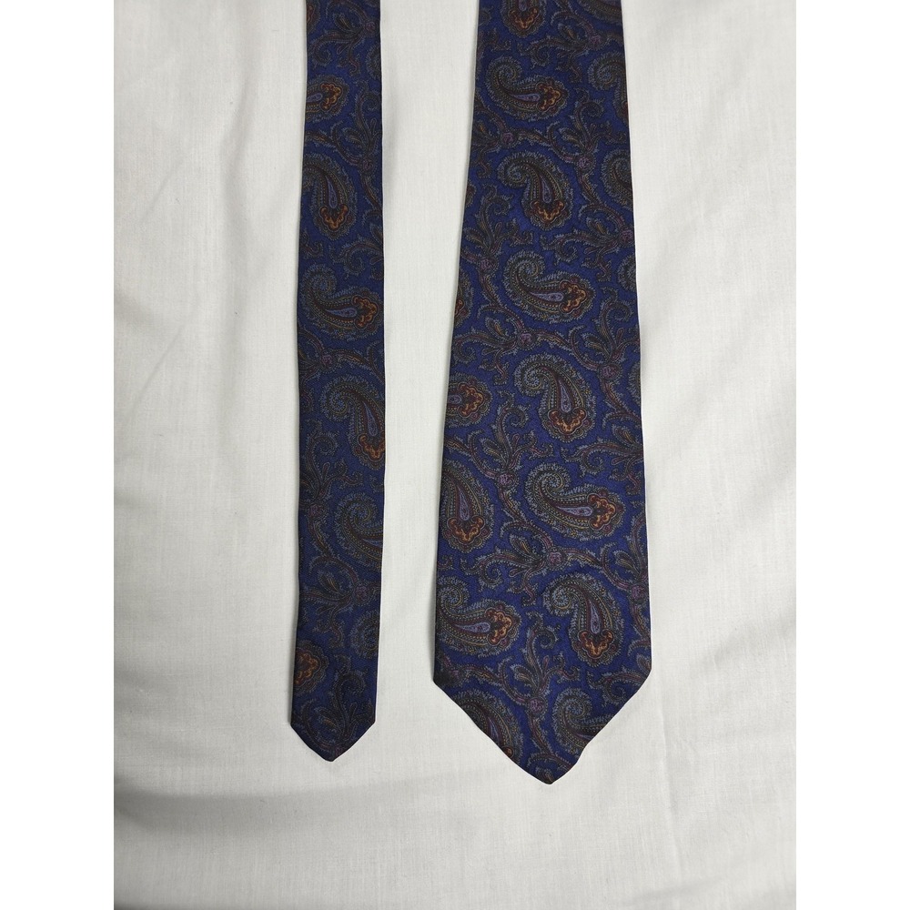 Brooks‎ Brothers Makers Tie Mens Blue Paisley All Silk Made in USA Necktie Dress